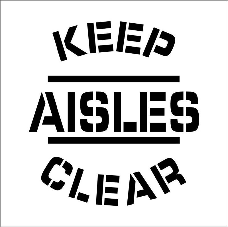KEEP AISLES CLEAR STENCIL 24" X 24"