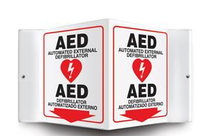 3D BILINGUAL AED PROJECTION SIGN 12 x 9