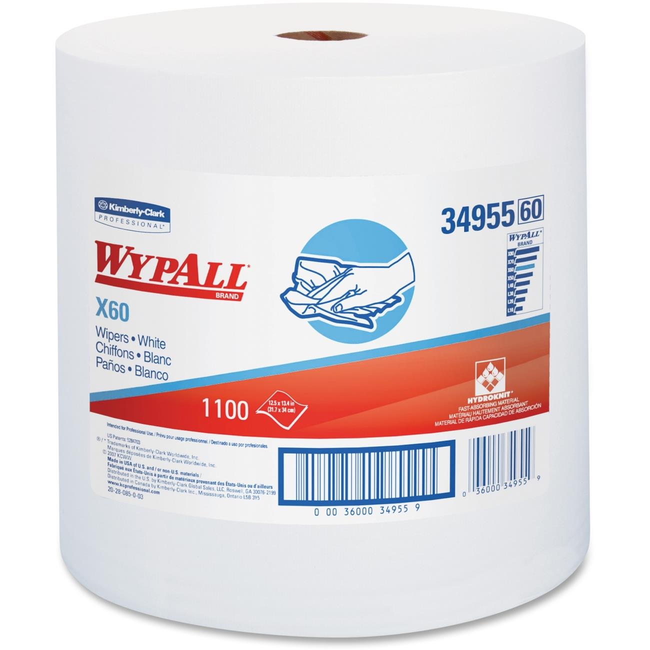 WYPALL X60 JUMBO ROLL WHITE 1100 WIPERS