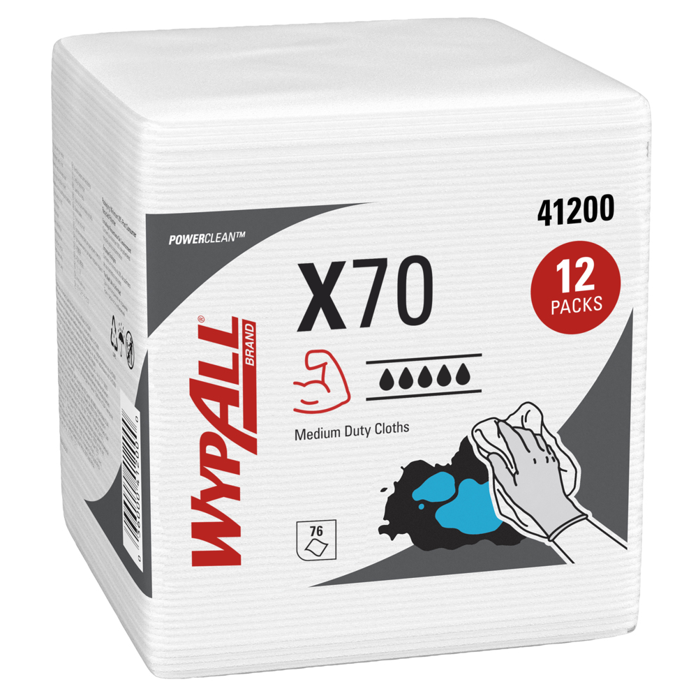 WYPALL X70 1/4 FOLD WHITE 76 WIPERS