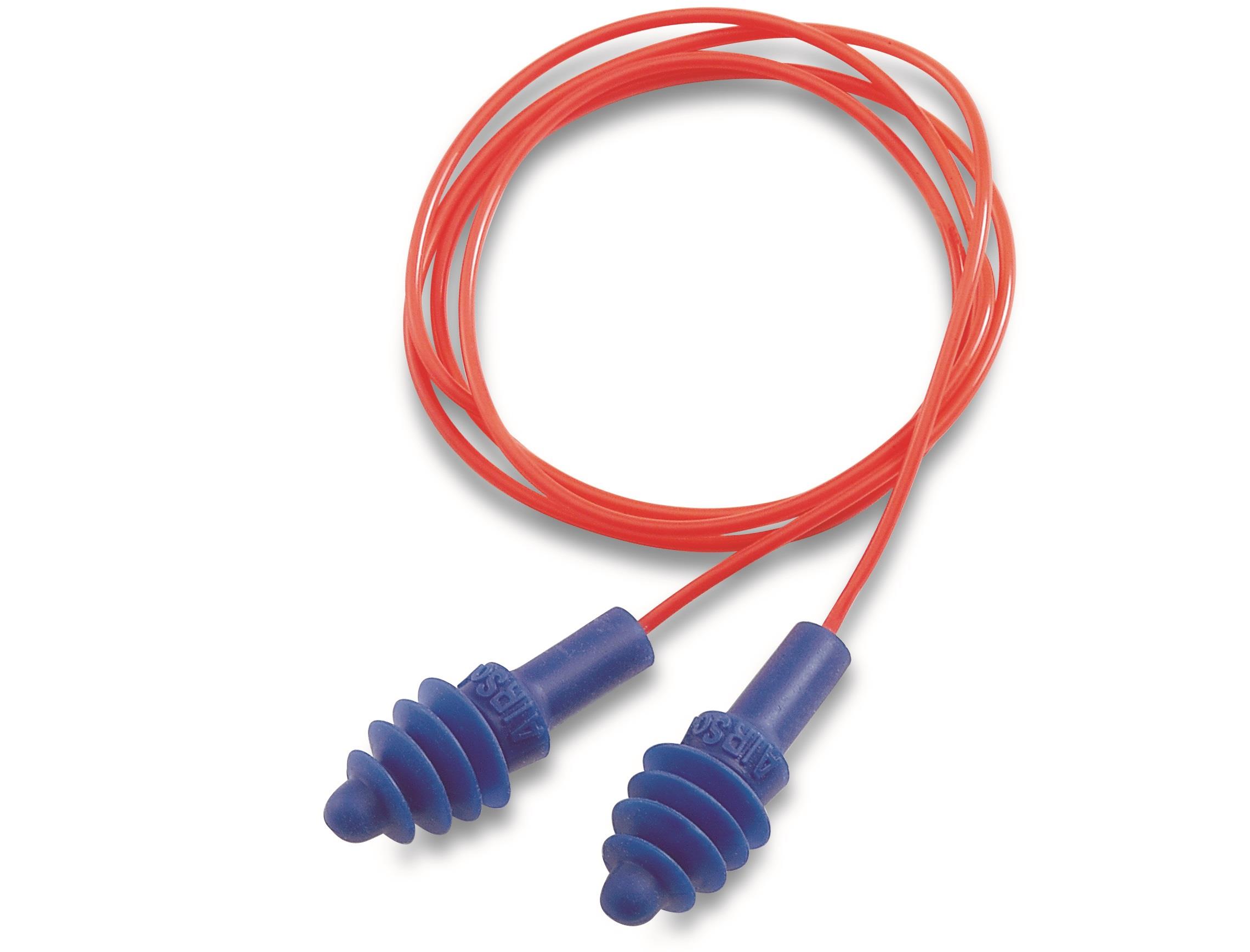 AIRSOFT RED POLYCORD REUSABLE EARPLUGS