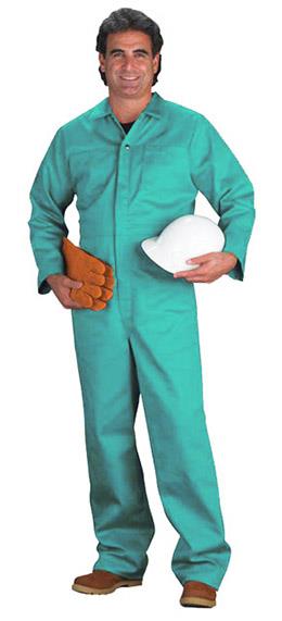 GREEN 9 OZ FR COTTON COVERALL
