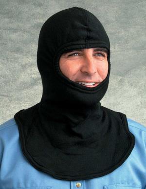 KNIT CARBONX HOOD WITH FLARED BIB
