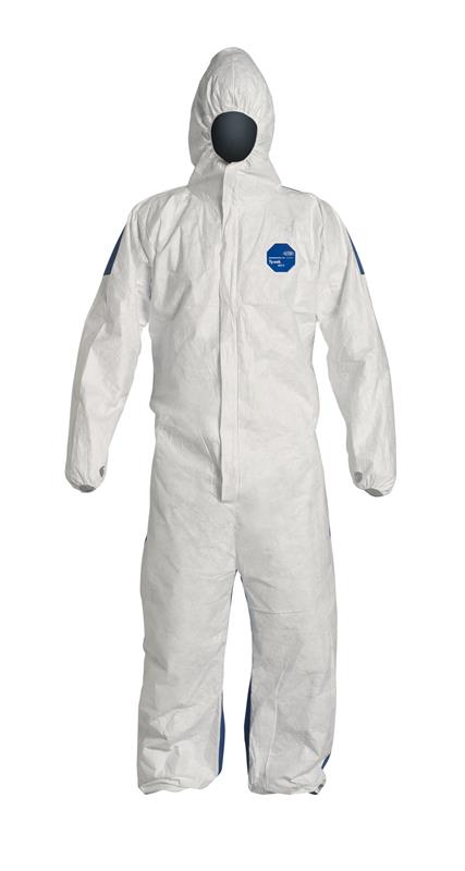 TYVEK DUAL 400D HOODED COVERALL LG